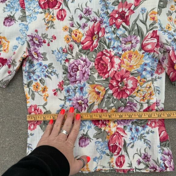 Vintage 80s That’s Me Romantic Floral Tapestry Lace Floral Womens Blazer Top 3/4 - Picture 8 of 9